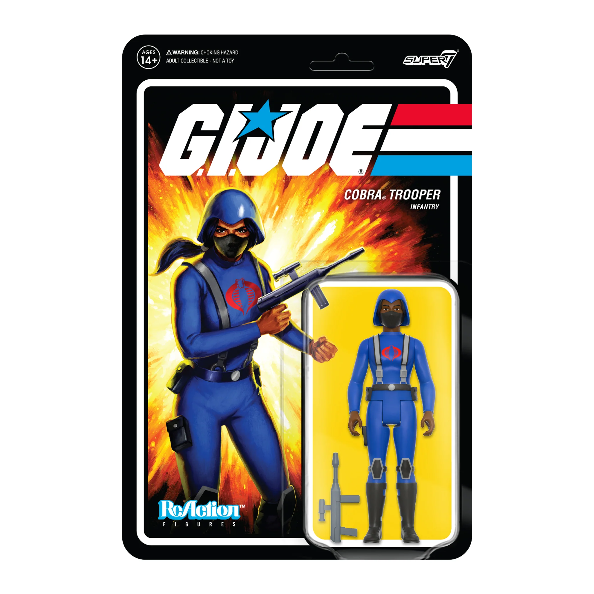 G.I. Joe ReAction Wave 4 - Cobra Female Trooper Long Black Hair (Dk Brown)