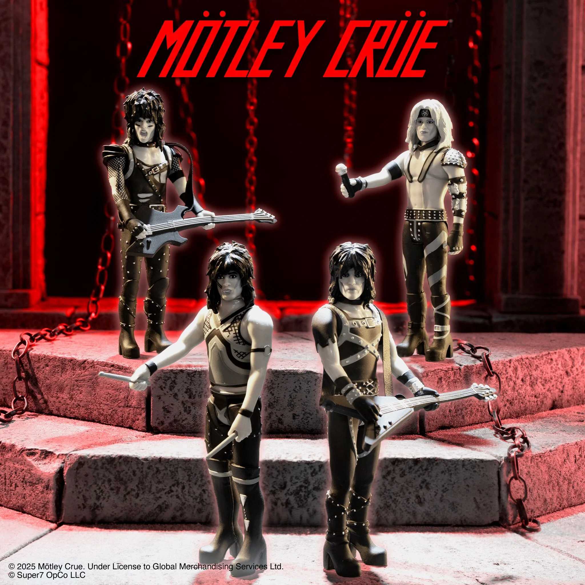Motley Crue ReAction Figures Wave 02 - Vince Neil, Tommy Lee, Nikki Sixx, & Mick Mars (Shout At The Devil - Black & White) 3 Motley Crue ReAction Figures Wave 02 - Vince Neil, Tommy Lee, Nikki Sixx, & Mick Mars (Shout At The Devil - Black & White)
