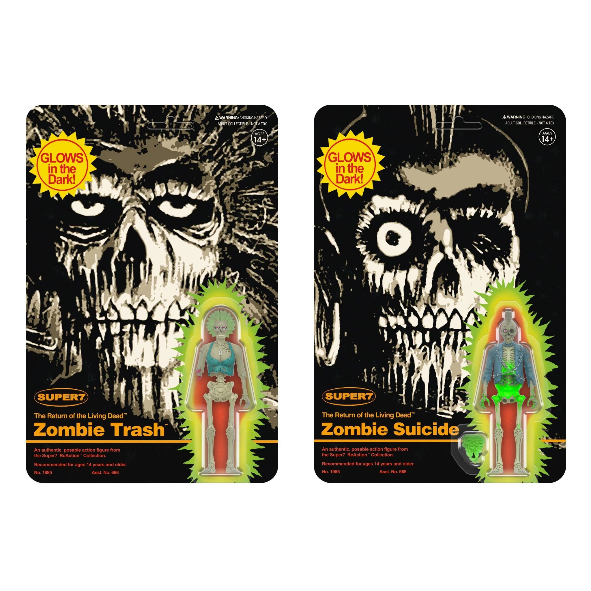 Return of the Living Dead ReAction Figures Wave 5 - Zombie Suicide & Zombie Trash (Monster Glow)
