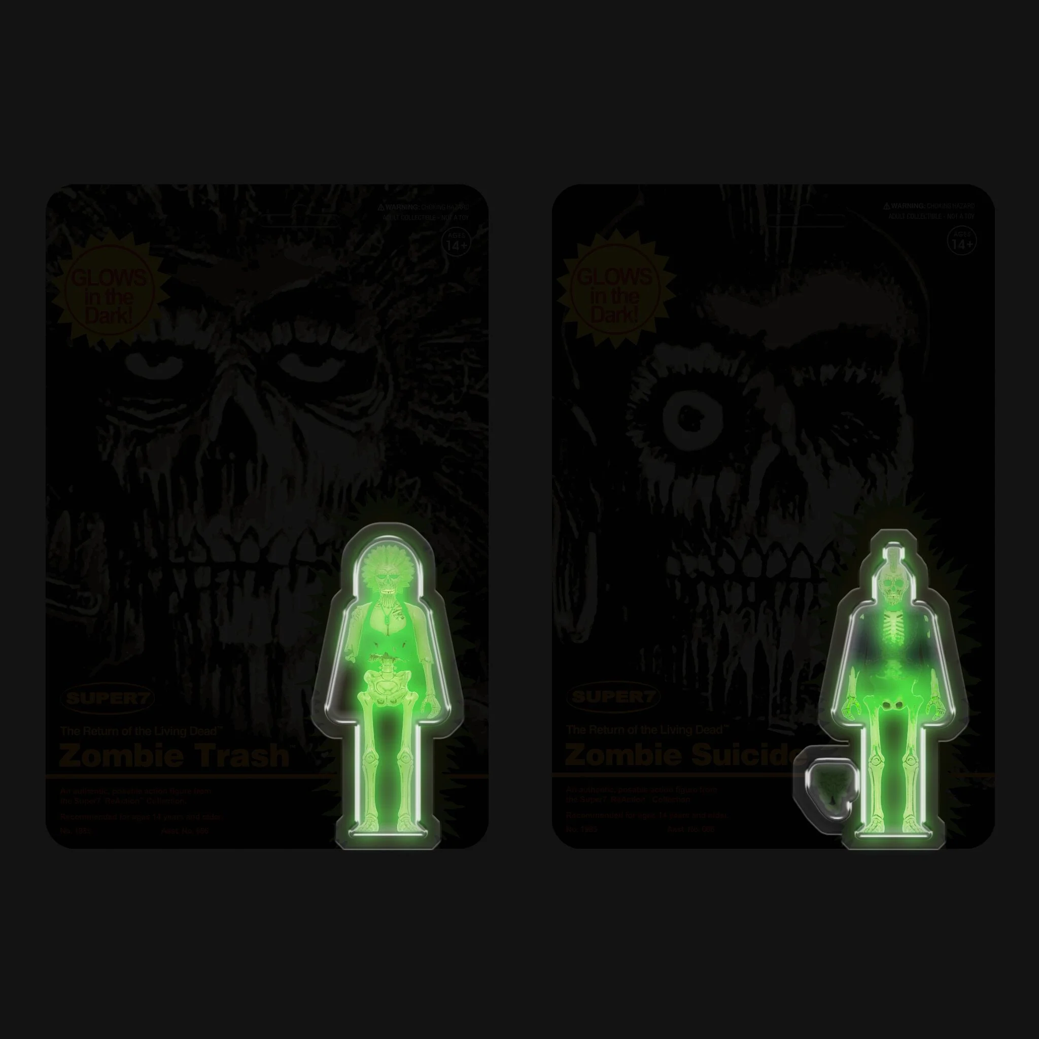 Return of the Living Dead ReAction Figures Wave 5 - Zombie Suicide & Zombie Trash (Monster Glow) 12 Return of the Living Dead ReAction Figures Wave 5 - Zombie Suicide & Zombie Trash (Monster Glow)