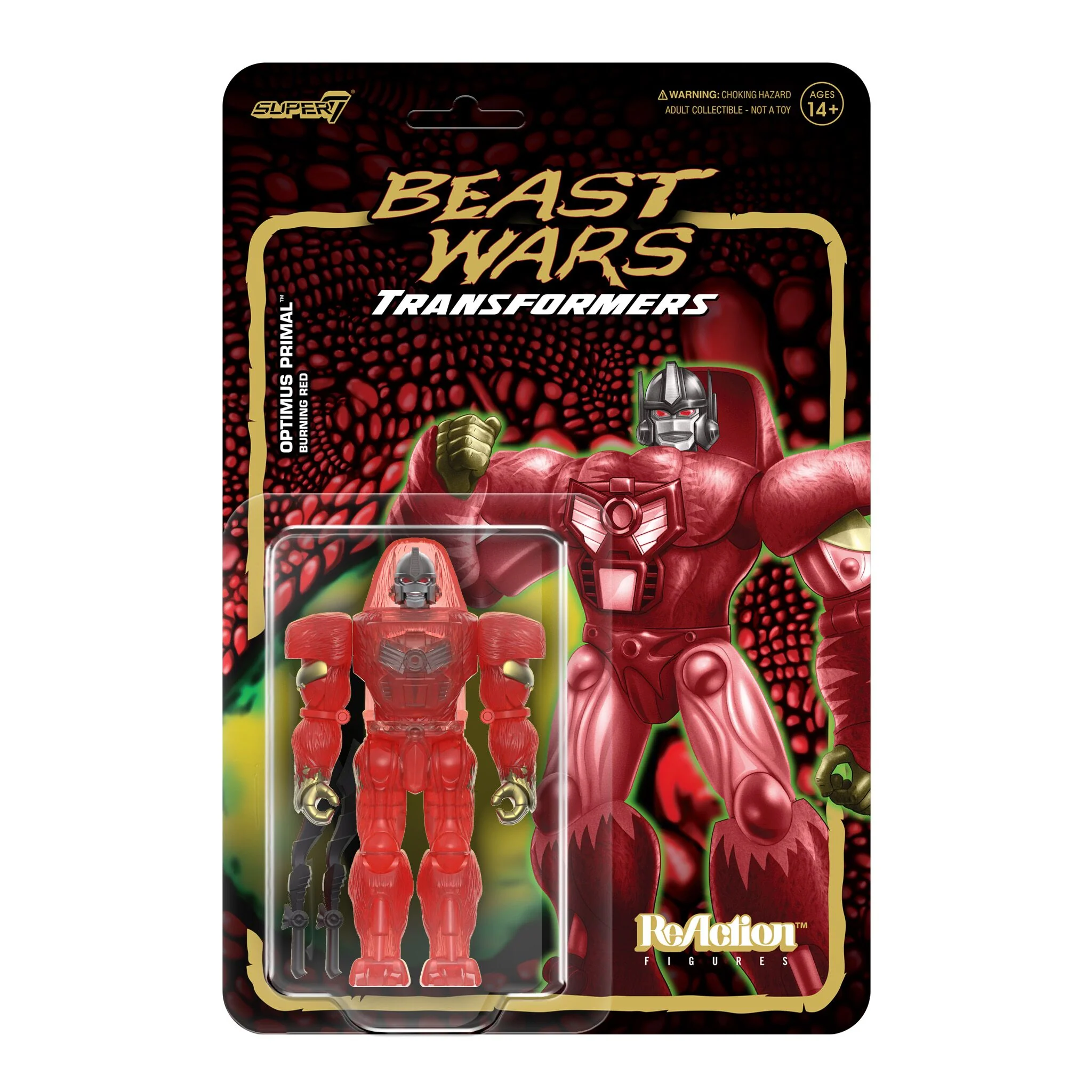 Transformers ReAction Figures - Optimus Primal (Burning Red)