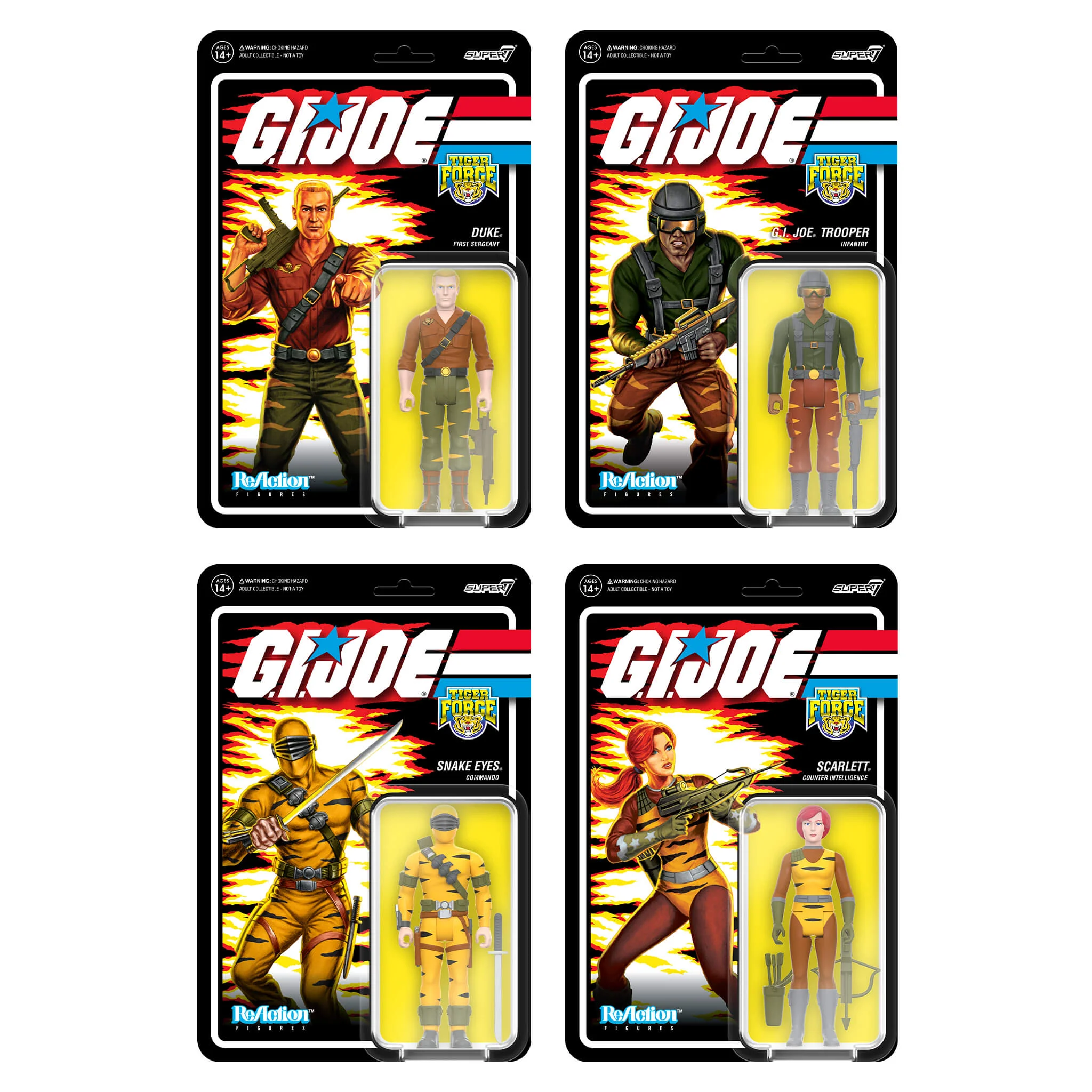 G.I. Joe ReAction Figures Wave 6 - Tiger Force (Set of 4)