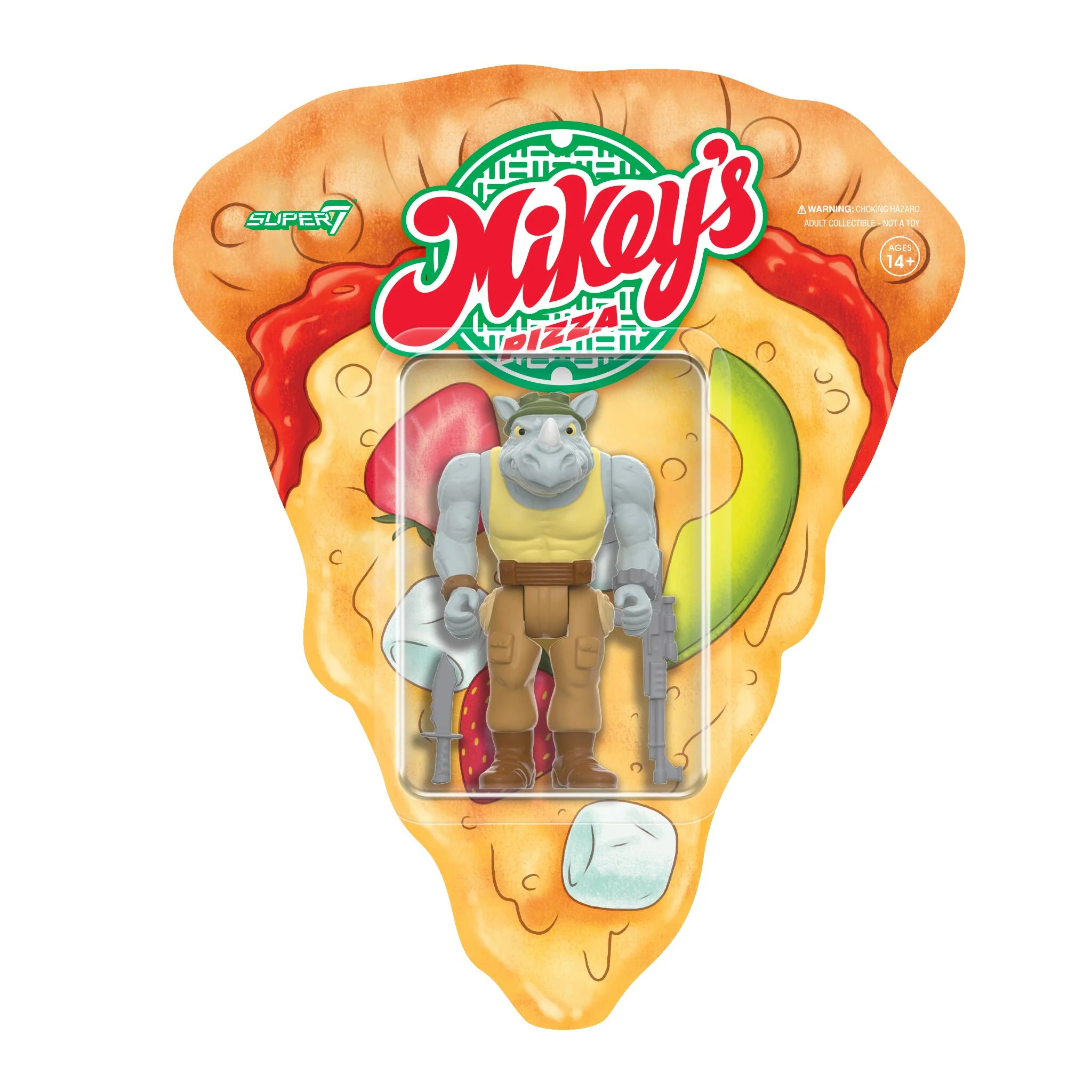 Teenage Mutant Ninja Turtles ReAction Figures Wave 10 - Rocksteady (Weird Pizza To Go)