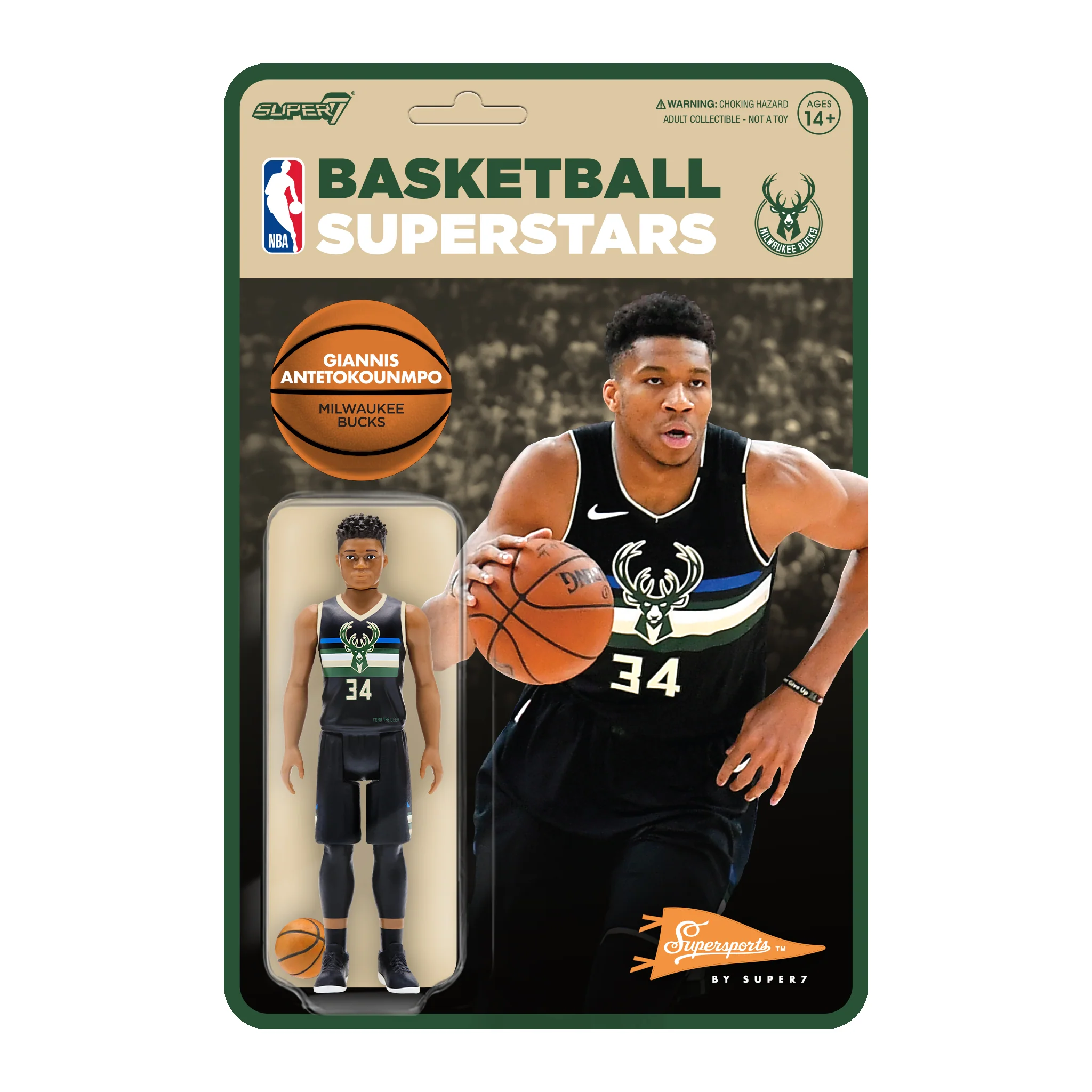 NBA Supersports Figure Wave 3 - Giannis Antentokuompo (Bucks) [Black Statement]