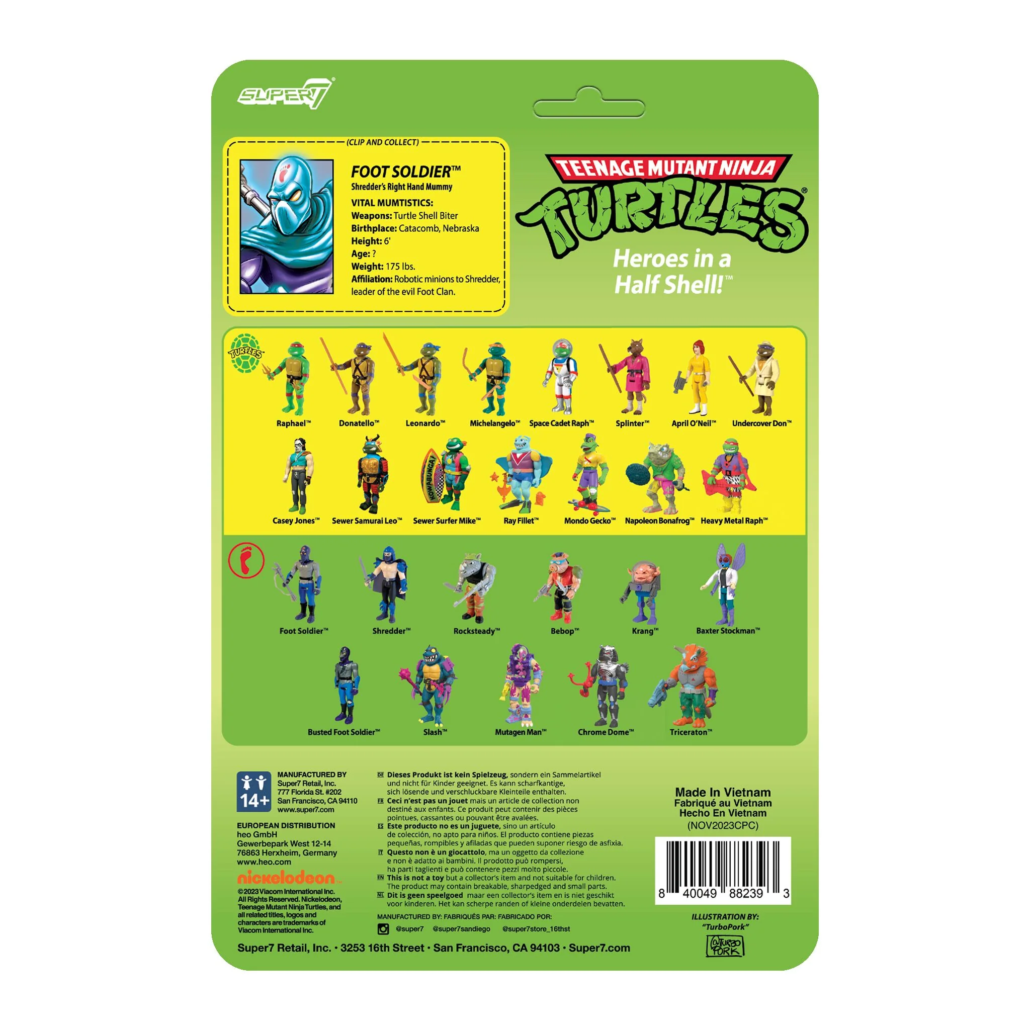 Teenage Mutant Ninja Turtles ReAction Figures - Foot Soldier (Blue Glow) 7 Teenage Mutant Ninja Turtles ReAction Figures - Foot Soldier (Blue Glow)