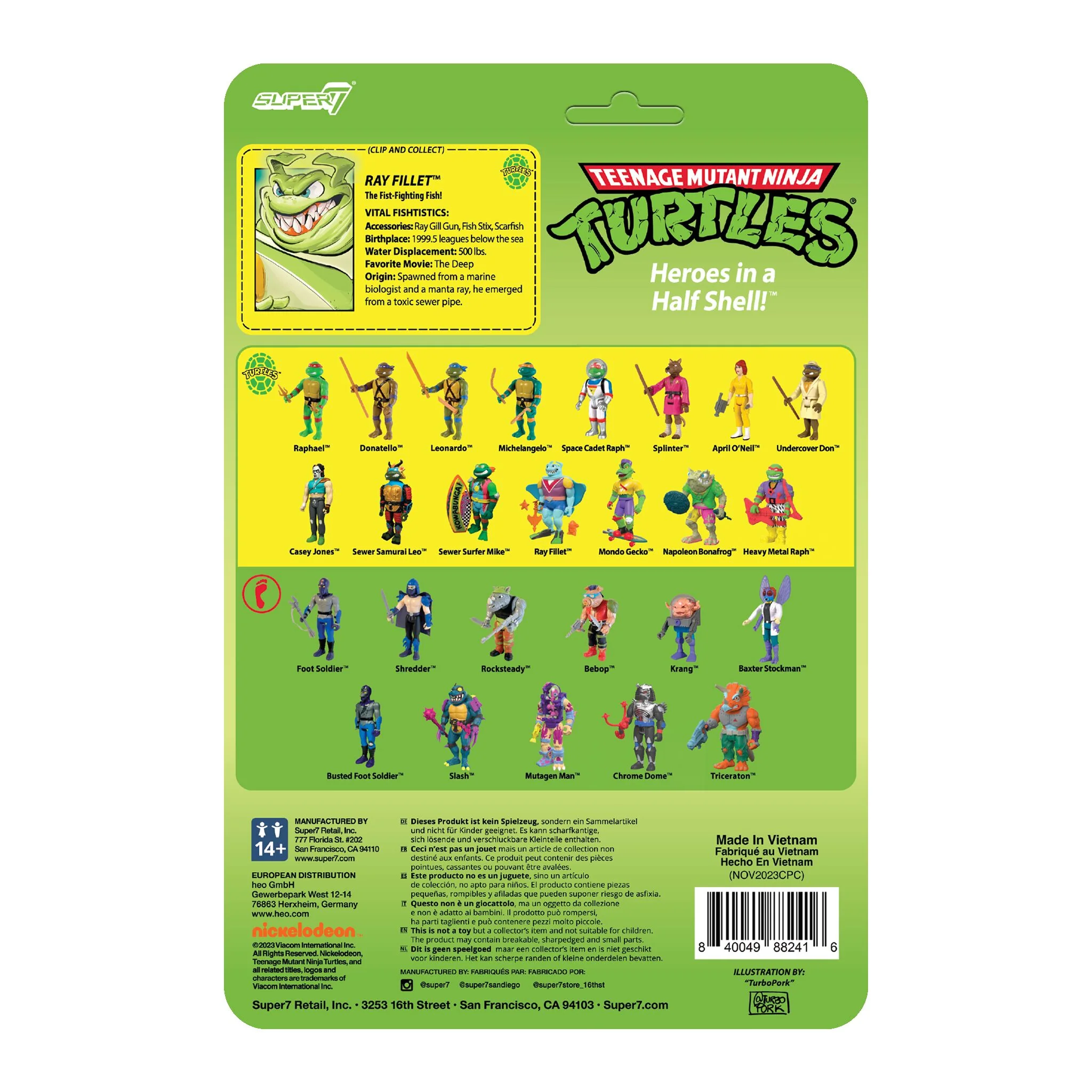 Teenage Mutant Ninja Turtles ReAction Figures - Ray Fillet Bioluminescent (Green Glow) 8 Teenage Mutant Ninja Turtles ReAction Figures - Ray Fillet Bioluminescent (Green Glow)