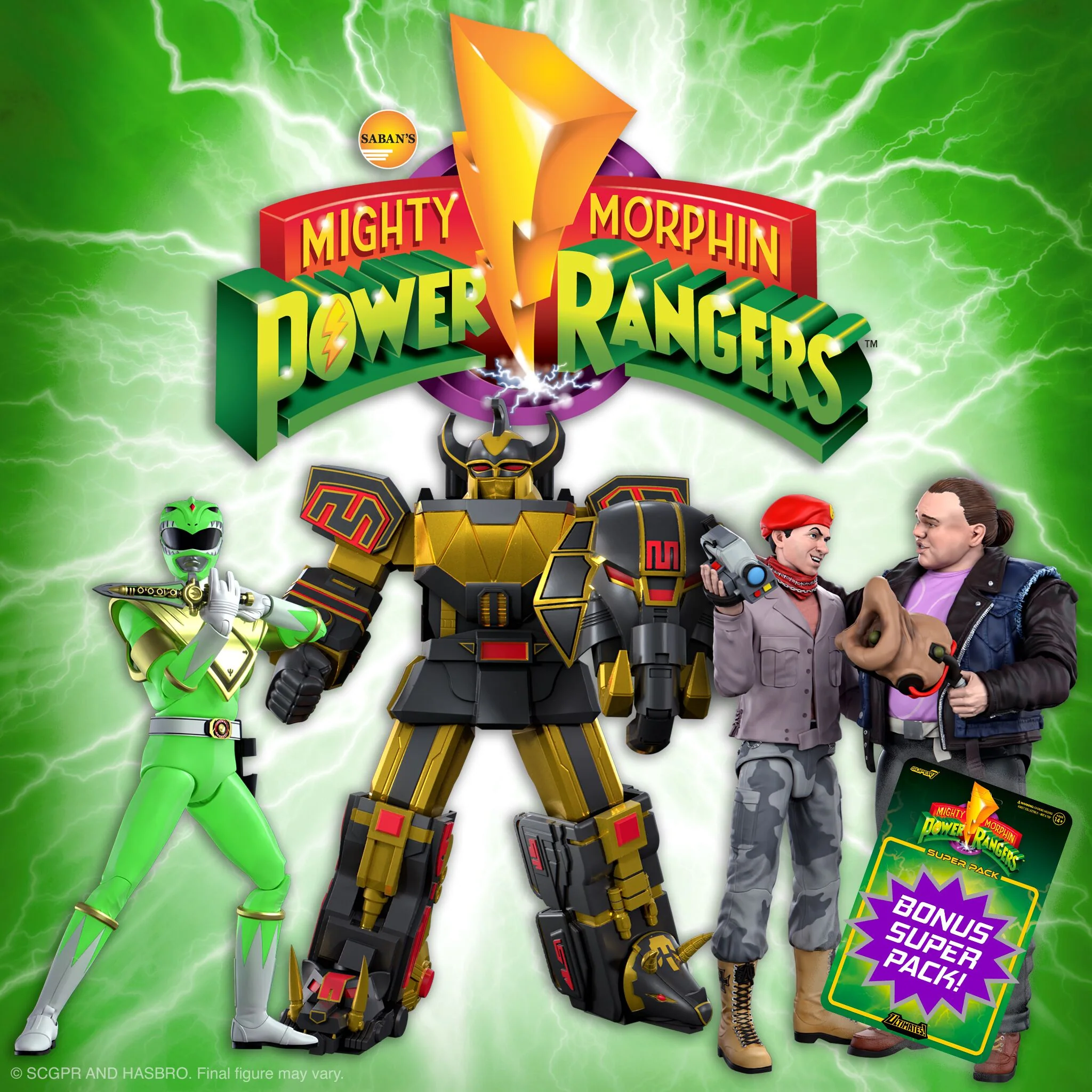 Mighty Morphin Power Rangers ULTIMATES! Wave 5 - Megazord (Black & Gold), Bulk, Skull & Green Ranger (Glow) 3 Mighty Morphin Power Rangers ULTIMATES! Wave 5 - Megazord (Black & Gold), Bulk, Skull & Green Ranger (Glow)