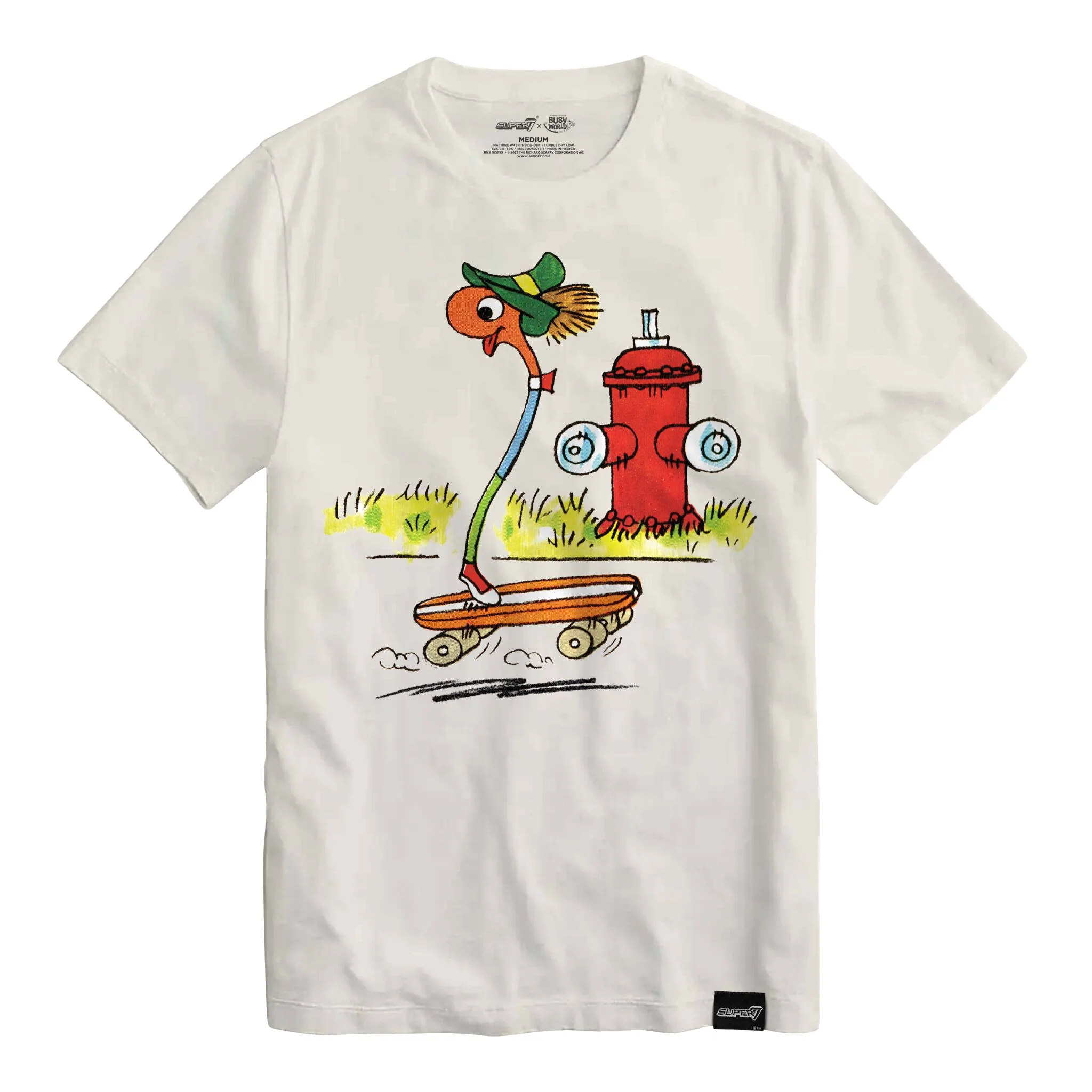 Richard Scarry Lowly Worm Skates T-shirt 3 Richard Scarry Lowly Worm Skates T-shirt