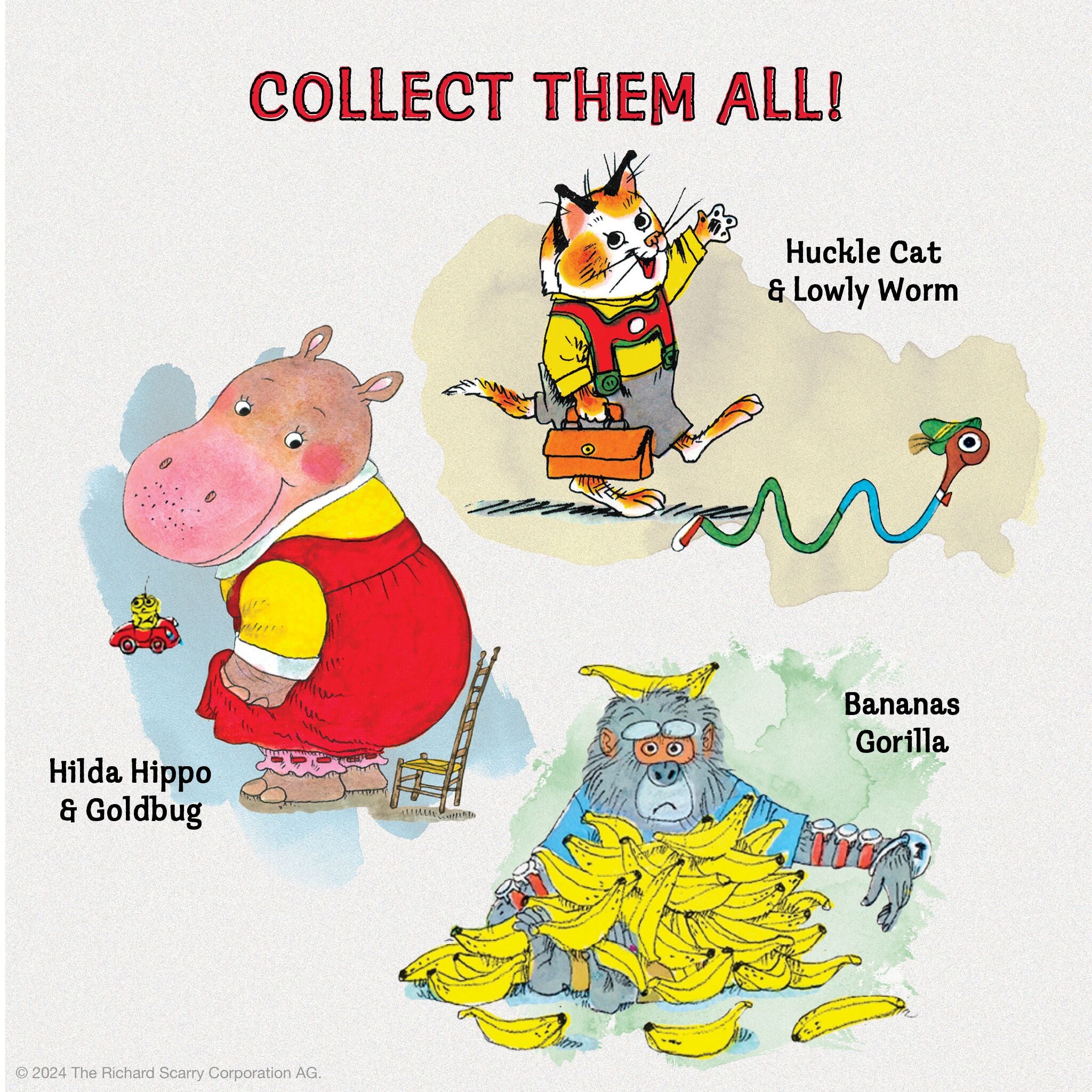 Richard Scarry ReAction W1 - Huckle Cat, Hilda Hippo, Bananas Gorilla 13 Richard Scarry ReAction W1 - Huckle Cat, Hilda Hippo, Bananas Gorilla