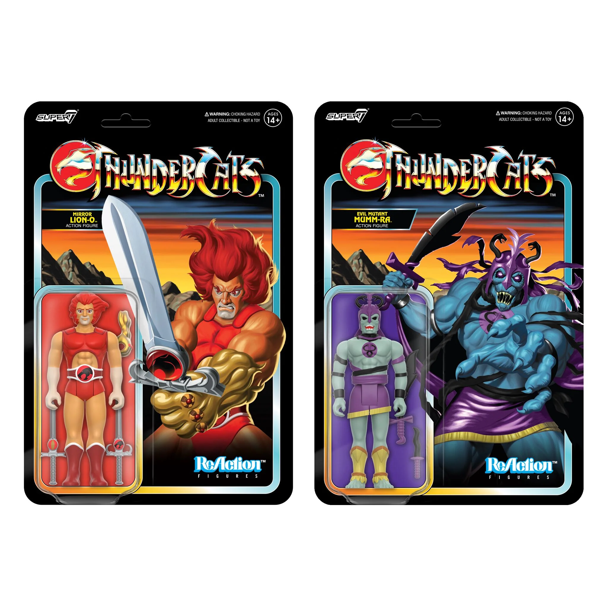 ThunderCats ReAction Figures Wave 6 - Mirror Lion-O and Mumm-Ra (Evil Mutant)