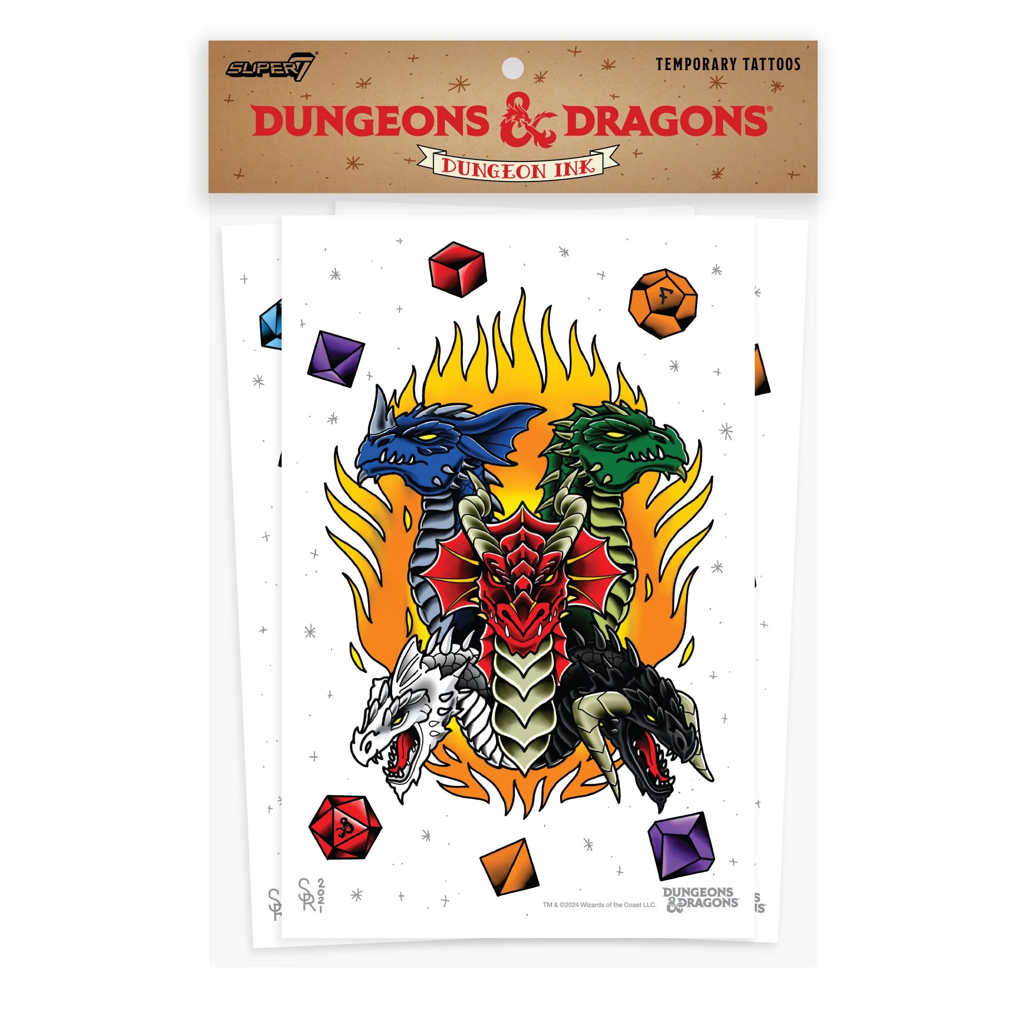 Dungeons and Dragons - XL Temporary Tattoos Set
