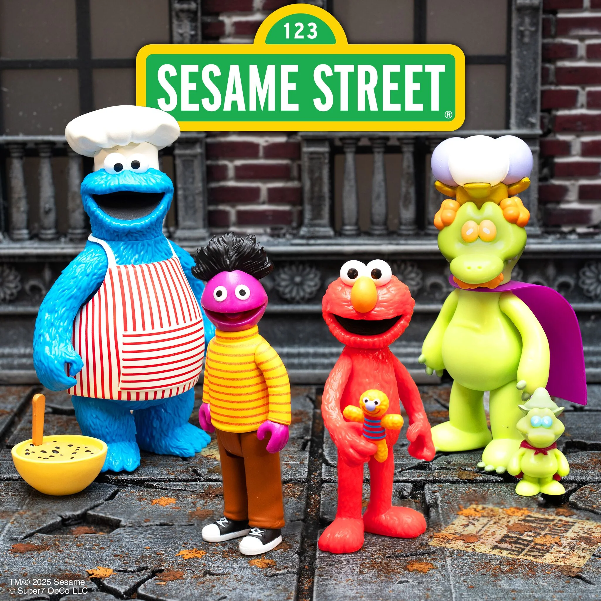 Sesame Street ReAction Figures Wave 04 - Chef Cookie Monster, Elmo, Alligator King, & Roosevelt Franklin 3 Sesame Street ReAction Figures Wave 04 - Chef Cookie Monster, Elmo, Alligator King, & Roosevelt Franklin