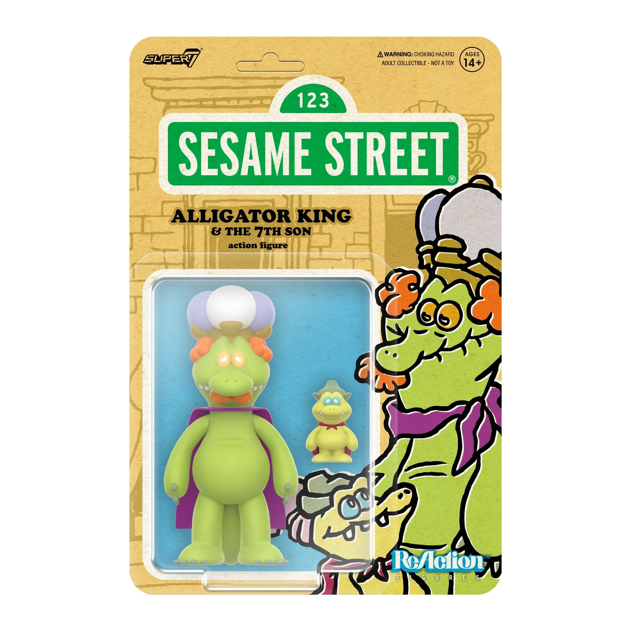 Sesame Street ReAction Figures Wave 04 - Chef Cookie Monster, Elmo, Alligator King, & Roosevelt Franklin 6 Sesame Street ReAction Figures Wave 04 - Chef Cookie Monster, Elmo, Alligator King, & Roosevelt Franklin