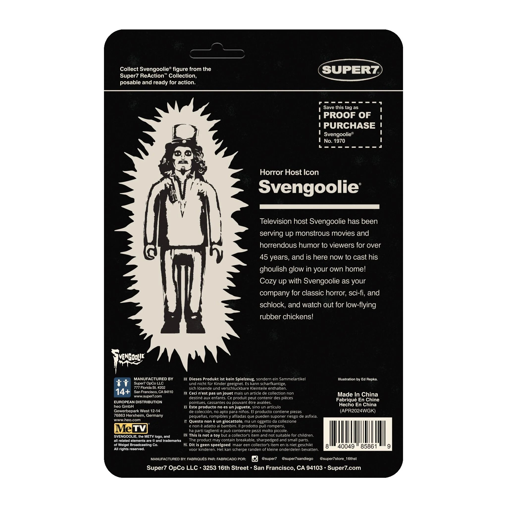 Svengoolie ReAction Figures Wave 03 - Svengoolie (Monster Glow) 6 Svengoolie ReAction Figures Wave 03 - Svengoolie (Monster Glow)