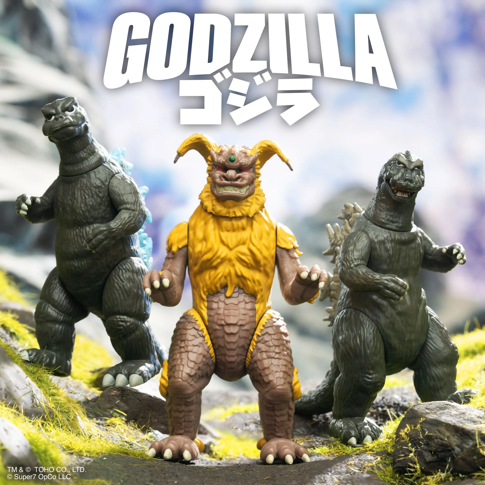 Toho ReAction Figures Wave 6 - King Caesar, Godzilla 1974 (Charged) & Godzilla 1964 3 Toho ReAction Figures Wave 6 - King Caesar, Godzilla 1974 (Charged) & Godzilla 1964