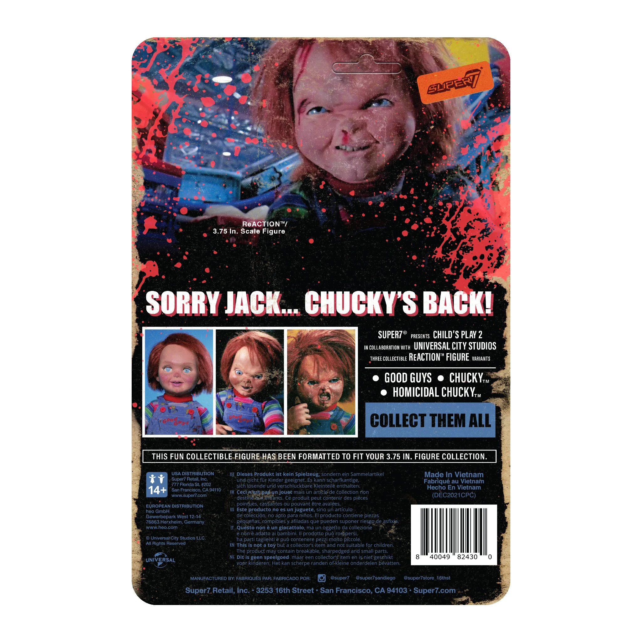 Child's Play ReAction Figures Wave 2 - Homicidal Chucky (Blood Splatter) 4 Child's Play ReAction Figures Wave 2 - Homicidal Chucky (Blood Splatter)