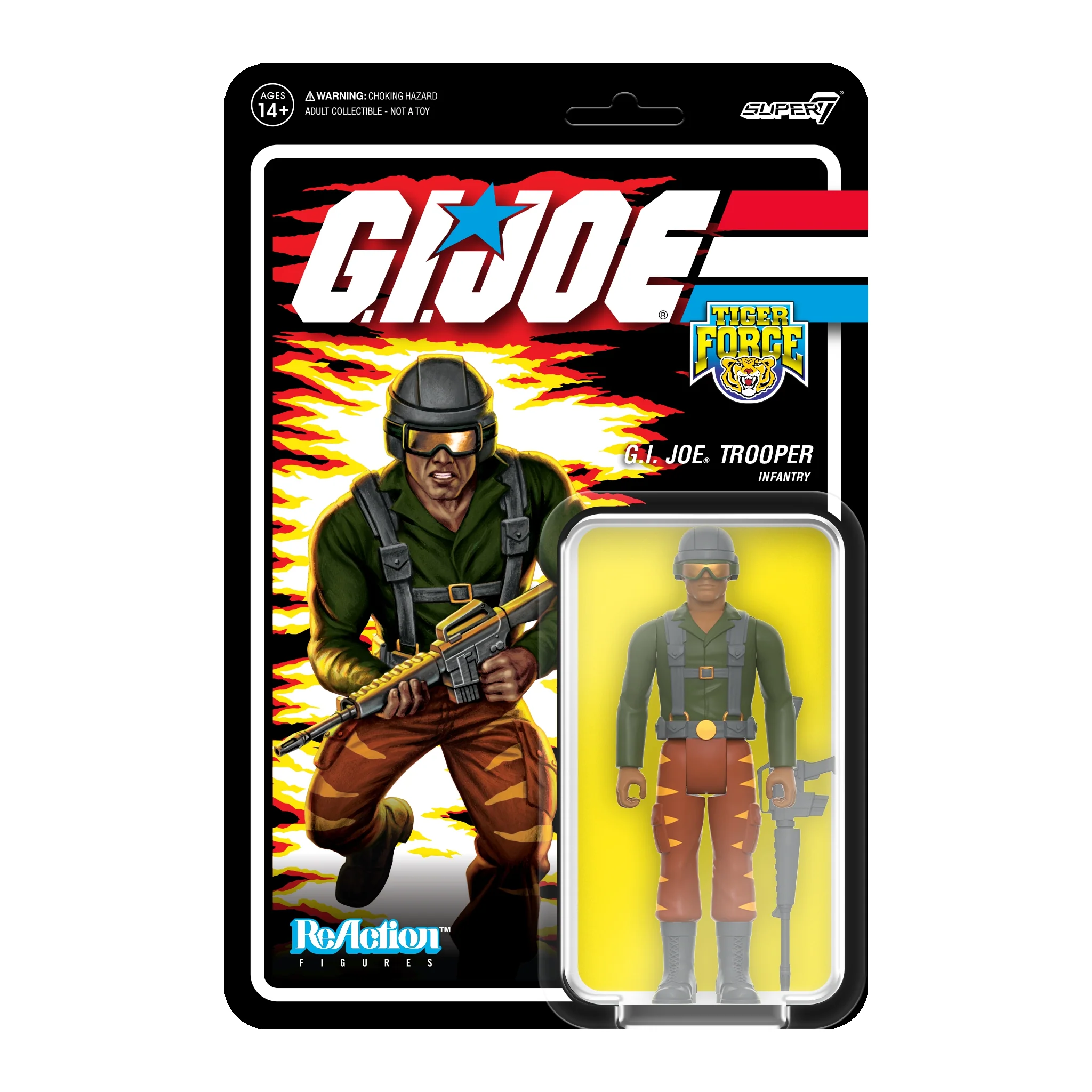 G.I. Joe ReAction Figures Wave 6 - Tiger Force Greenshirt Goggles Down (Brown)
